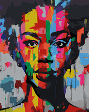 Load image into Gallery viewer, Paint by numbers kit Colorful Girl Street Art Figured&#39;Art