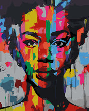 Load image into Gallery viewer, Paint by numbers kit Colorful Girl Street Art Figured'Art