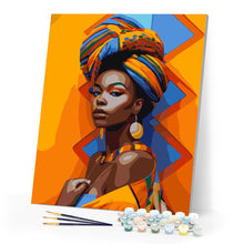 Load image into Gallery viewer, Paint by numbers kit Traditional African Girl Figured&#39;Art