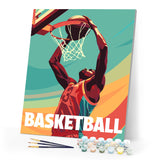 Paint by numbers kit Sport Poster Basketball Figured'Art