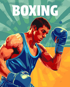 Paint by numbers kit Sport Poster Boxing Figured'Art