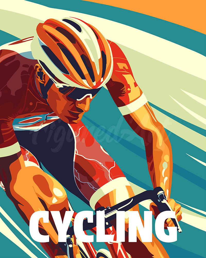 Paint by numbers kit Sport Poster Cycling Figured'Art