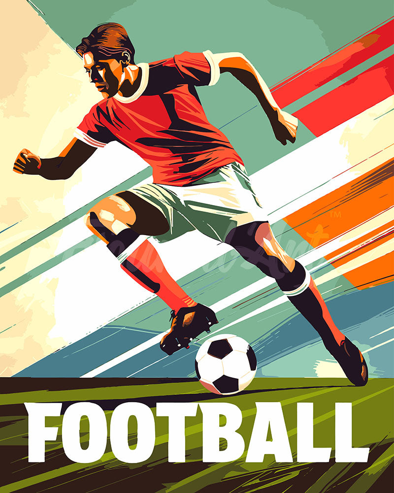 Paint by numbers kit Sport Poster Football Figured'Art