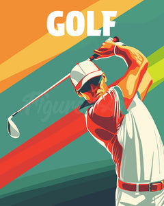 Paint by numbers kit Sport Poster Golf Figured'Art