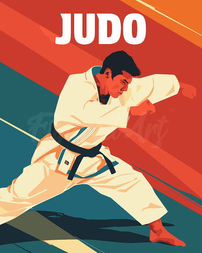 Paint by numbers kit Sport Poster Judo Figured'Art