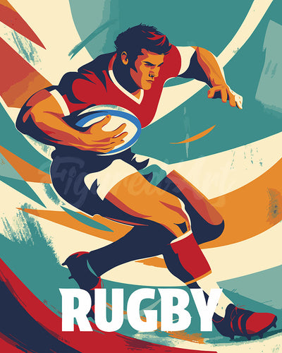 Paint by numbers kit Sport Poster Rugby Figured'Art