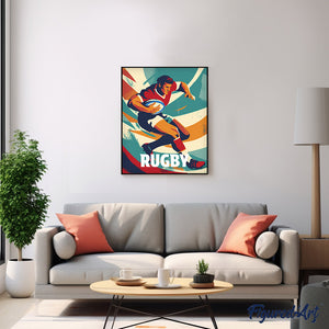 Cadre mural Rugby XV par Country Corner - décor sportif en relief Cadre mural Rugby XV par Country Corner - décor sportif en relief