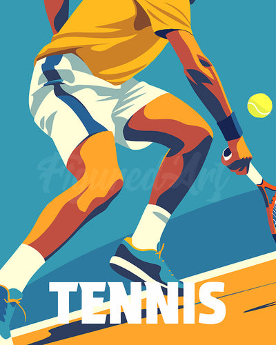 Paint by numbers kit Sport Poster Tennis Figured'Art