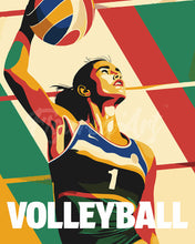 Load image into Gallery viewer, Paint by numbers kit Sport Poster Volleyball Figured'Art
