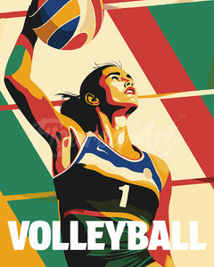 Paint by numbers kit Sport Poster Volleyball Figured'Art