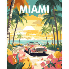 Load image into Gallery viewer, Travel Poster Miami Sunset