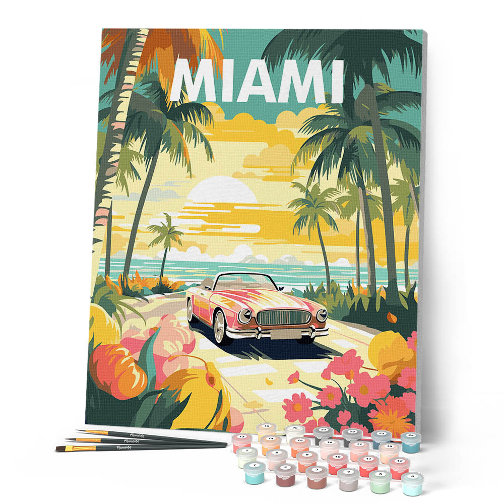 thumbnail image 2 of Paint By Numbers Kit For Adults – Cottage Sunset Scene, 40x50cm Canvas, Acrylic Paints 2 of 6