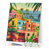 Paint by numbers kit Moroccan Seaside City Figured'Art