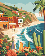 Load image into Gallery viewer, Paint by numbers kit Coastal surfing Figured&#39;Art