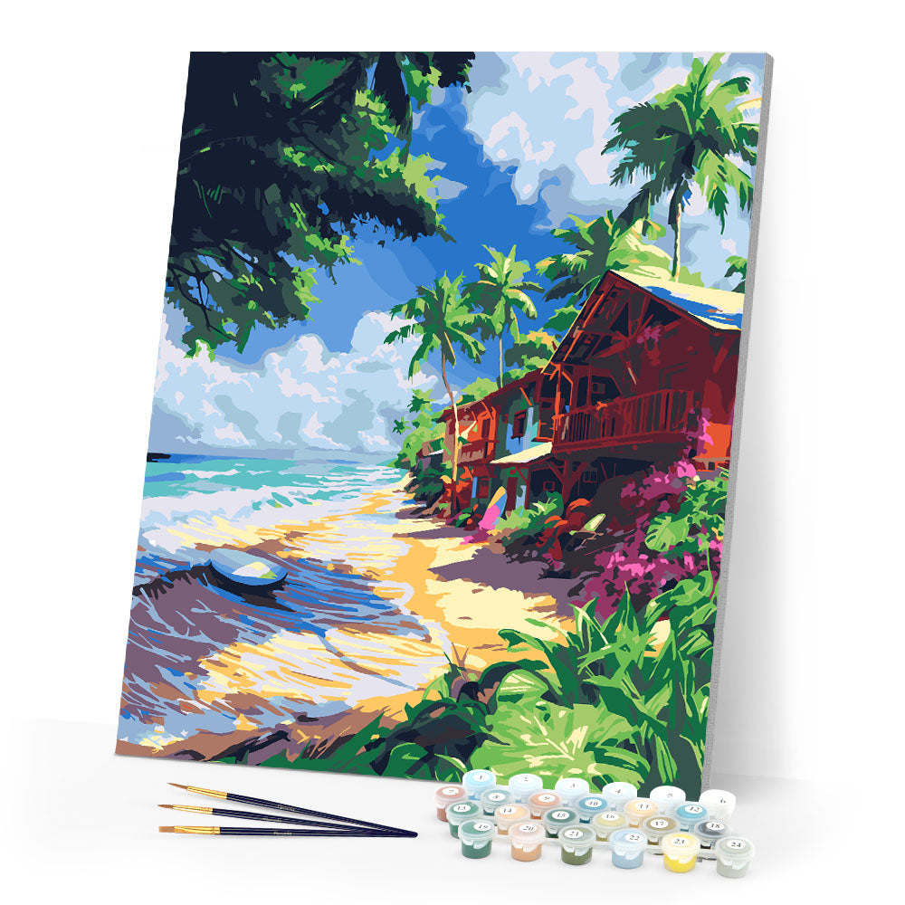 Paint by numbers kit Surfing village Figured'Art