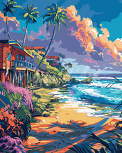 Load image into Gallery viewer, Paint by numbers kit Beachside houses Figured&#39;Art