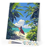 Paint by numbers kit Tropical Surfing Paradise Figured'Art
