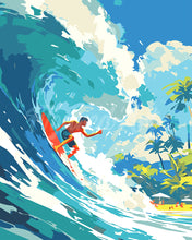 Load image into Gallery viewer, Paint by numbers kit Surfing in Hawaii Figured&#39;Art