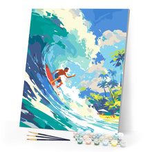 Load image into Gallery viewer, Paint by numbers kit Surfing in Hawaii Figured&#39;Art