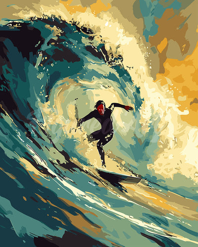 Paint by numbers kit Professional Surfer Figured'Art
