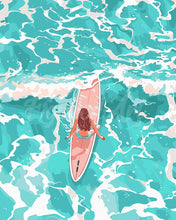 Load image into Gallery viewer, Paint by numbers kit Girl Amidst the Waves Figured'Art