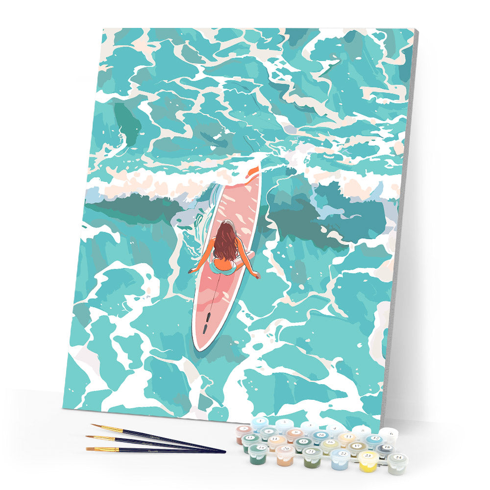 Paint by numbers kit Girl Amidst the Waves Figured'Art