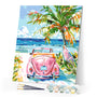 Paint by numbers kit Pink Car by the Sea Figured'Art