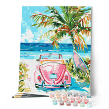 Load image into Gallery viewer, Pink Car by the Sea