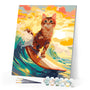 Paint by numbers kit Surfing Cat Figured'Art