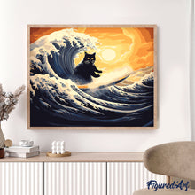 Load image into Gallery viewer, The Great Wave of the Black Cat