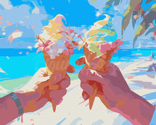 Load image into Gallery viewer, Paint by numbers kit Beachside Ice Cream Figured&#39;Art