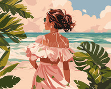 Load image into Gallery viewer, Paint by numbers kit Lovely Girl by the Sea Figured&#39;Art