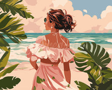 Load image into Gallery viewer, Paint by numbers kit Lovely Girl by the Sea Figured'Art