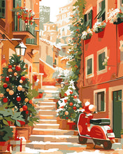 Load image into Gallery viewer, Paint by numbers kit for adults Christmas Staircase Scene Figured&#39;Art