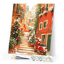 Paint by numbers kit for adults Christmas Staircase Scene Figured'Art