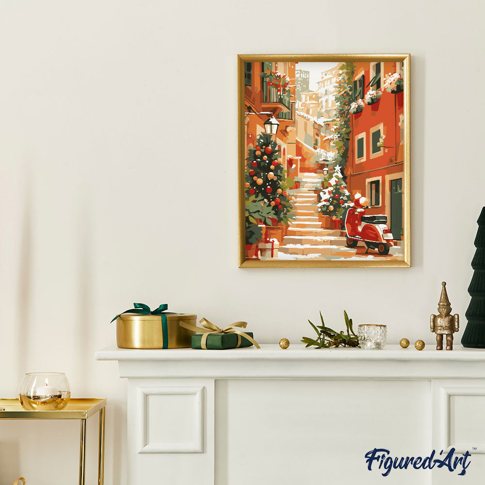 Christmas Staircase Scene