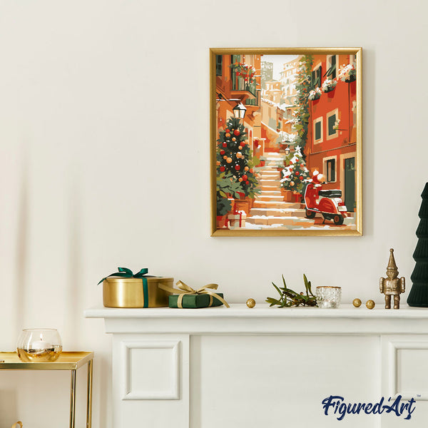 Christmas Staircase Scene