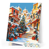Paint by numbers kit for adults Mediterranean Christmas Village Figured'Art