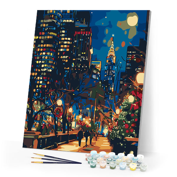 Paint by numbers kit Christmas in New York Figured'Art