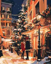 Load image into Gallery viewer, Paint by numbers kit Christmas Couple in the City Figured&#39;Art