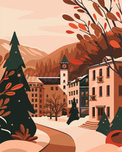 Load image into Gallery viewer, Paint by numbers kit Cozy Mountain Town Figured'Art