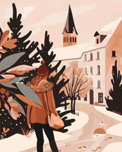 Load image into Gallery viewer, Paint by numbers kit Winter Walk in the Village Figured'Art