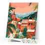 Paint by numbers kit Festive Townscape Figured'Art