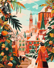 Load image into Gallery viewer, Paint by numbers kit Holiday Market Scene Figured'Art