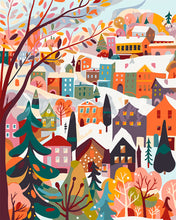 Load image into Gallery viewer, Paint by numbers kit Colorful Winter Village Figured&#39;Art