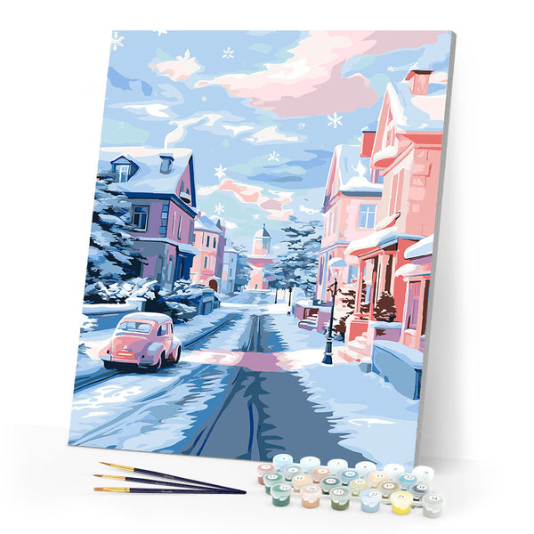 Paint by numbers kit Snowy City Morning Figured'Art