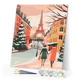 Paint by numbers kit Parisian Holiday Scene Figured'Art