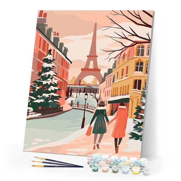 Paint by numbers kit Parisian Holiday Scene Figured'Art