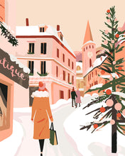 Load image into Gallery viewer, Paint by numbers kit Snowy Shopping Day Figured'Art
