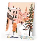 Paint by numbers kit Snowy Shopping Day Figured'Art